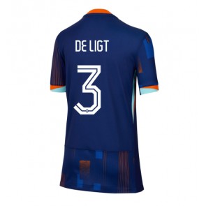 Holandsko Matthijs de Ligt #3 Venkovní Dres pro Dámy ME 2024 Krátkým Rukávem