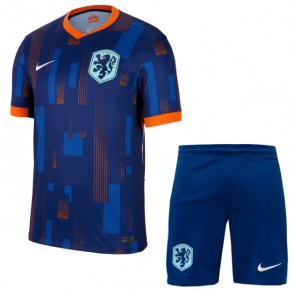 Holandsko Venkovní dres komplet pro Děti ME 2024 Krátkým Rukávem (+ Krátké kalhoty)