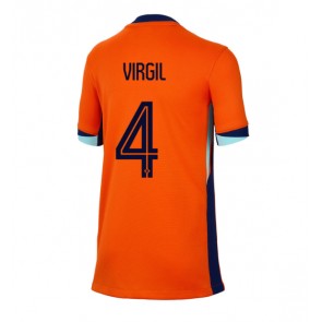 Holandsko Virgil van Dijk #4 Domácí Dres pro Dámy ME 2024 Krátkým Rukávem