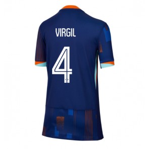 Holandsko Virgil van Dijk #4 Venkovní Dres pro Dámy ME 2024 Krátkým Rukávem