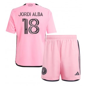 Inter Miami Jordi Alba #18 Domácí dres komplet pro Děti 2024-25 Krátkým Rukávem (+ Krátké kalhoty)