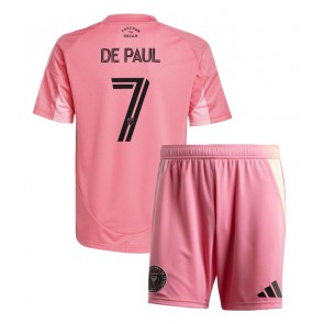 Inter Miami Rodrigo De Paul #7 Domácí dres komplet pro Děti 2025-26 Krátkým Rukávem (+ Krátké kalhoty)