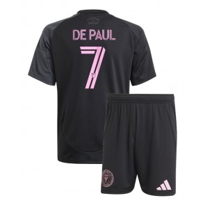 Inter Miami Rodrigo De Paul #7 Venkovní dres komplet pro Děti 2025-26 Krátkým Rukávem (+ Krátké kalhoty)