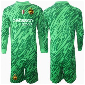Inter Milan Brankář Domácí dres komplet pro Děti 2024-25 Dlouhým Rukávem (+ Krátké kalhoty)