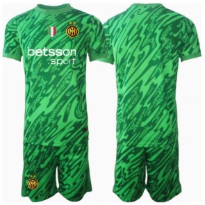Inter Milan Brankář Domácí dres komplet pro Děti 2024-25 Krátkým Rukávem (+ Krátké kalhoty)