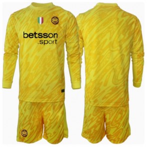 Inter Milan Brankář Venkovní dres komplet pro Děti 2024-25 Dlouhým Rukávem (+ Krátké kalhoty)