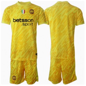 Inter Milan Brankář Venkovní dres komplet pro Děti 2024-25 Krátkým Rukávem (+ Krátké kalhoty)