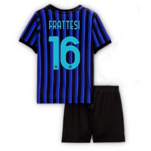 Inter Milan Davide Frattesi #16 Domácí dres komplet pro Děti 2025-26 Krátkým Rukávem (+ Krátké kalhoty)