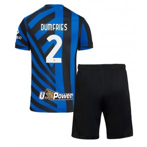Inter Milan Denzel Dumfries #2 Domácí dres komplet pro Děti 2024-25 Krátkým Rukávem (+ Krátké kalhoty)