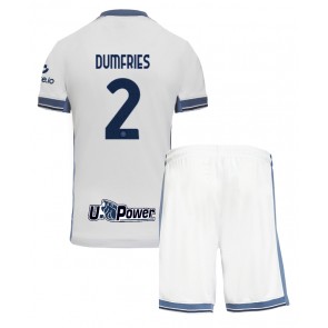 Inter Milan Denzel Dumfries #2 Venkovní dres komplet pro Děti 2024-25 Krátkým Rukávem (+ Krátké kalhoty)