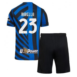 Inter Milan Nicolo Barella #23 Domácí dres komplet pro Děti 2024-25 Krátkým Rukávem (+ Krátké kalhoty)