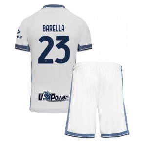 Inter Milan Nicolo Barella #23 Venkovní dres komplet pro Děti 2024-25 Krátkým Rukávem (+ Krátké kalhoty)