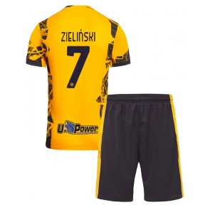Inter Milan Piotr Zielinski #7 Alternativní dres komplet pro Děti 2024-25 Krátkým Rukávem (+ Krátké kalhoty)