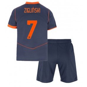 Inter Milan Piotr Zielinski #7 Alternativní dres komplet pro Děti 2025-26 Krátkým Rukávem (+ Krátké kalhoty)