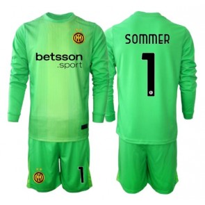 Inter Milan Yann Sommer #1 Brankář Alternativní dres komplet pro Děti 2025-26 Dlouhým Rukávem (+ Krátké kalhoty)