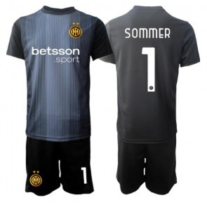 Inter Milan Yann Sommer #1 Brankář Domácí dres komplet pro Děti 2025-26 Krátkým Rukávem (+ Krátké kalhoty)