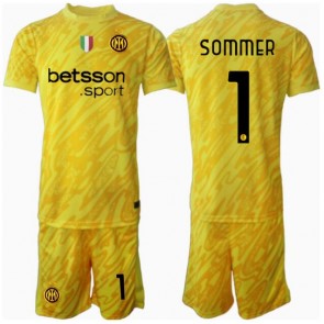 Inter Milan Yann Sommer #1 Brankář Venkovní dres komplet pro Děti 2024-25 Krátkým Rukávem (+ Krátké kalhoty)