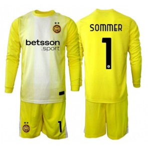 Inter Milan Yann Sommer #1 Brankář Venkovní dres komplet pro Děti 2025-26 Dlouhým Rukávem (+ Krátké kalhoty)