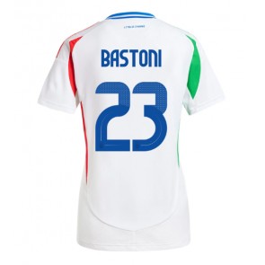 Itálie Alessandro Bastoni #23 Venkovní Dres pro Dámy ME 2024 Krátkým Rukávem