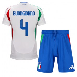 Itálie Alessandro Buongiorno #4 Venkovní dres komplet pro Děti ME 2024 Krátkým Rukávem (+ Krátké kalhoty)