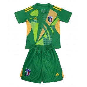 Itálie Brankář Venkovní dres komplet pro Děti ME 2024 Krátkým Rukávem (+ Krátké kalhoty)
