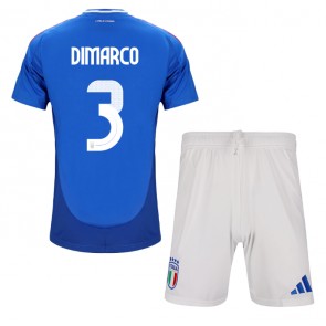 Itálie Federico Dimarco #3 Domácí dres komplet pro Děti ME 2024 Krátkým Rukávem (+ Krátké kalhoty)