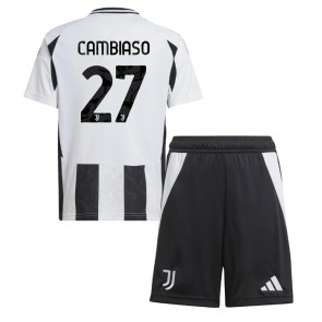 Juventus Andrea Cambiaso #27 Domácí dres komplet pro Děti 2024-25 Krátkým Rukávem (+ Krátké kalhoty)