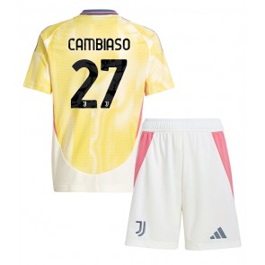 Juventus Andrea Cambiaso #27 Venkovní dres komplet pro Děti 2024-25 Krátkým Rukávem (+ Krátké kalhoty)