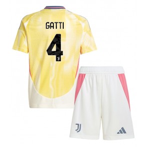 Juventus Federico Gatti #4 Venkovní dres komplet pro Děti 2024-25 Krátkým Rukávem (+ Krátké kalhoty)