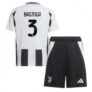Juventus Gleison Bremer #3 Domácí dres komplet pro Děti 2024-25 Krátkým Rukávem (+ Krátké kalhoty)