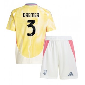 Juventus Gleison Bremer #3 Venkovní dres komplet pro Děti 2024-25 Krátkým Rukávem (+ Krátké kalhoty)