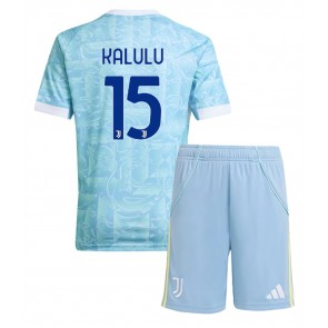 Juventus Pierre Kalulu #15 Venkovní dres komplet pro Děti 2025-26 Krátkým Rukávem (+ Krátké kalhoty)
