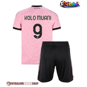 Juventus Randal Kolo Muani #9 Venkovní dres komplet pro Děti 2026-27 Krátkým Rukávem (+ Krátké kalhoty)