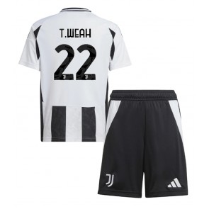 Juventus Timothy Weah #22 Domácí dres komplet pro Děti 2024-25 Krátkým Rukávem (+ Krátké kalhoty)