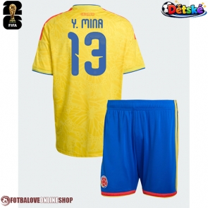 Kolumbie Yerry Mina #13 Domácí dres komplet pro Děti MS 2026 Krátkým Rukávem (+ Krátké kalhoty)