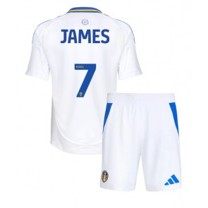 Leeds United Daniel James #7 Domácí dres komplet pro Děti 2024-25 Krátkým Rukávem (+ Krátké kalhoty)