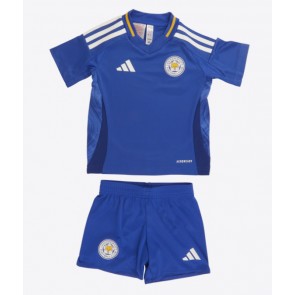 Leicester City Domácí dres komplet pro Děti 2024-25 Krátkým Rukávem (+ Krátké kalhoty)