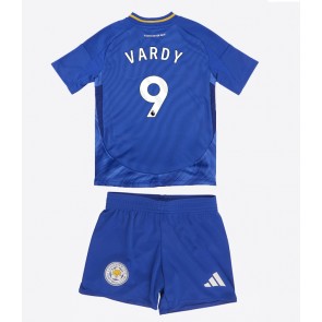 Leicester City Jamie Vardy #9 Domácí dres komplet pro Děti 2024-25 Krátkým Rukávem (+ Krátké kalhoty)