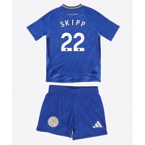 Leicester City Oliver Skipp #22 Domácí dres komplet pro Děti 2024-25 Krátkým Rukávem (+ Krátké kalhoty)