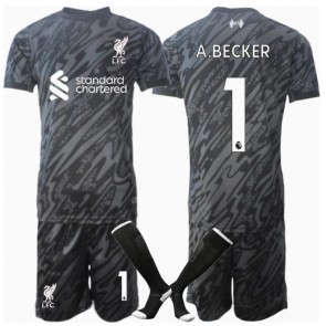 Liverpool Alisson Becker #1 Brankář Domácí dres komplet pro Děti 2024-25 Krátkým Rukávem (+ Krátké kalhoty)