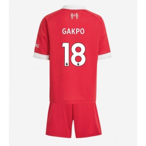 Liverpool Cody Gakpo #18 Domácí dres komplet pro Děti 2025-26 Krátkým Rukávem (+ Krátké kalhoty)