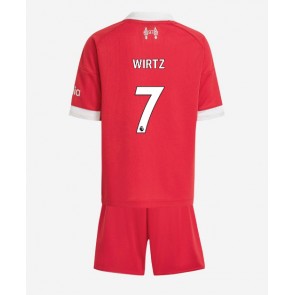 Liverpool Florian Wirtz #7 Domácí dres komplet pro Děti 2025-26 Krátkým Rukávem (+ Krátké kalhoty)
