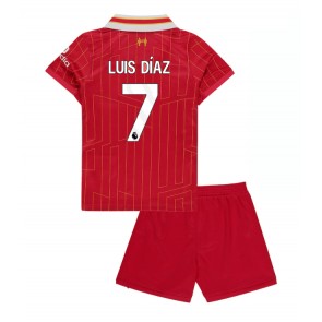 Liverpool Luis Diaz #7 Domácí dres komplet pro Děti 2024-25 Krátkým Rukávem (+ Krátké kalhoty)