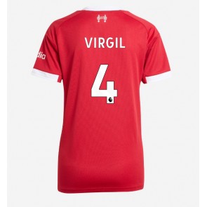 Liverpool Virgil van Dijk #4 Domácí Dres pro Dámy 2025-26 Krátkým Rukávem