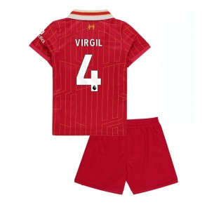Liverpool Virgil van Dijk #4 Domácí dres komplet pro Děti 2024-25 Krátkým Rukávem (+ Krátké kalhoty)