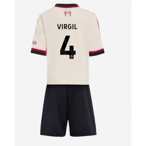 Liverpool Virgil van Dijk #4 Venkovní dres komplet pro Děti 2025-26 Krátkým Rukávem (+ Krátké kalhoty)