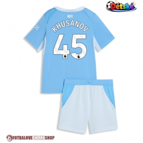 Manchester City Abdukodir Khusanov #45 Domácí dres komplet pro Děti 2026-27 Krátkým Rukávem (+ Krátké kalhoty)