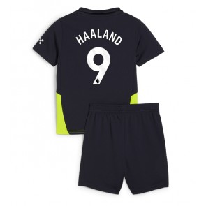 Manchester City Erling Haaland #9 Venkovní dres komplet pro Děti 2024-25 Krátkým Rukávem (+ Krátké kalhoty)
