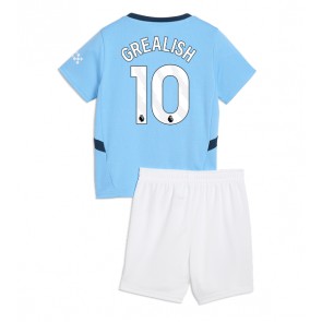 Manchester City Jack Grealish #10 Domácí dres komplet pro Děti 2024-25 Krátkým Rukávem (+ Krátké kalhoty)
