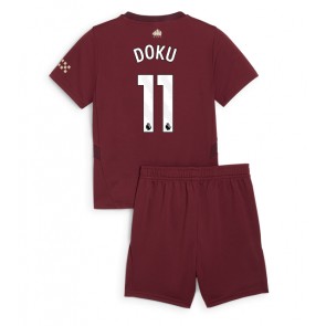 Manchester City Jeremy Doku #11 Alternativní dres komplet pro Děti 2024-25 Krátkým Rukávem (+ Krátké kalhoty)